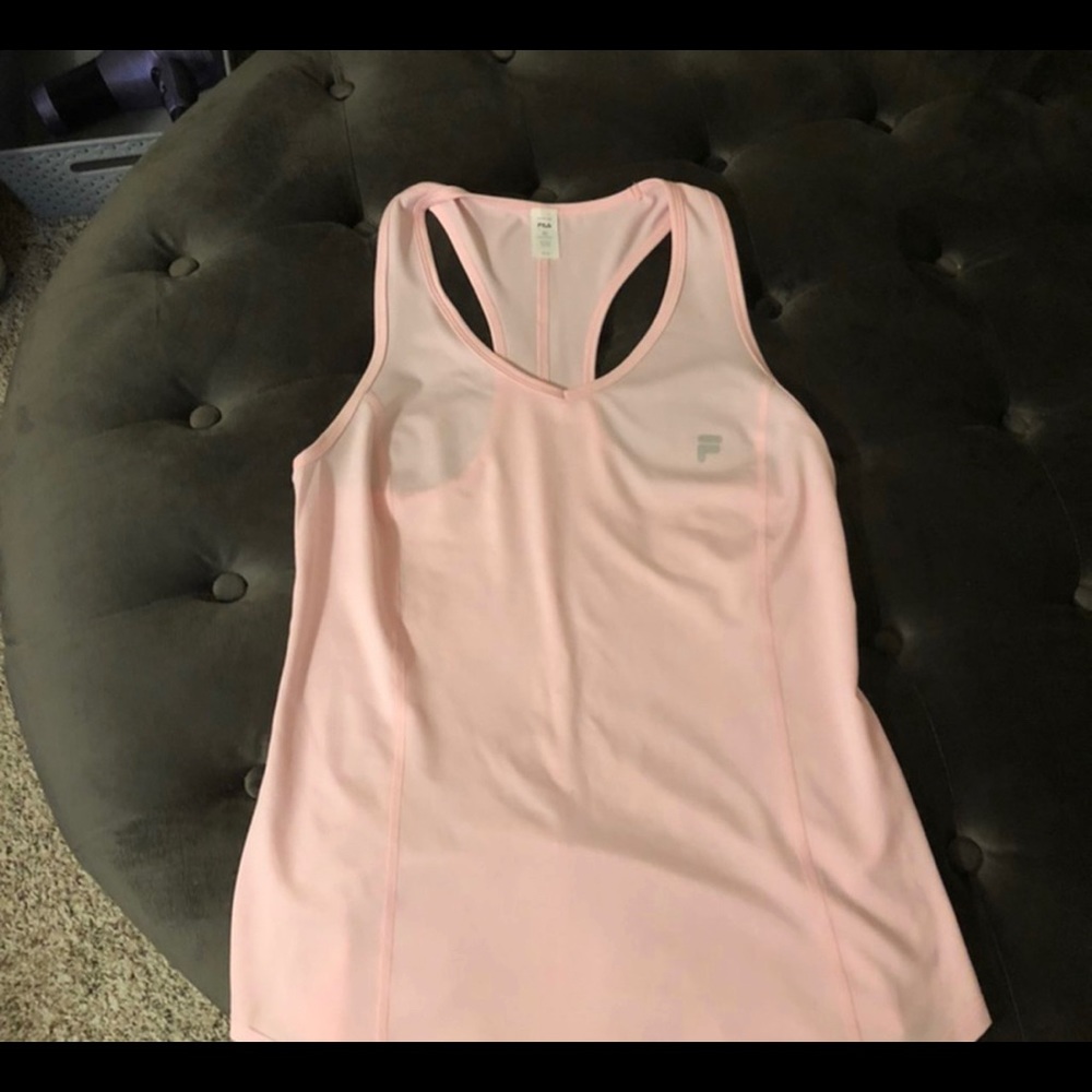 Light pink fila work out tank top